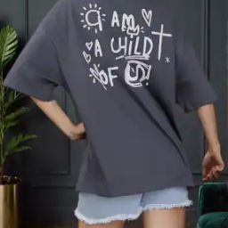 Shein Drop Shoulder Typographic Back Print Crew Tshirt-image-88