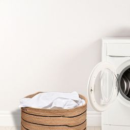 HOMEMONDE Brown & Black Jute Foldable Laundry Bag-43