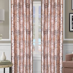 ROMEE Beige & Black Set of 2 Floral Room Darkening Long Door Curtain-image-40