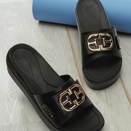 ELLE Open Toe Platform Heels-4