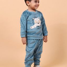 MAMA AND PEACHES Kids Round Neck Embroidered Sweatshirt with Trousers-image-35