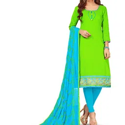 MANVAA Ethnic Motifs Embroidered Thread Work Detailed Unstitched Dress Material-image-31