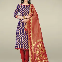 MANVAA Navy Blue Unstitched Dress Material-image-36