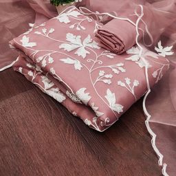 MANVAA Embroidered Organza Unstitched Dress Material-picture-26