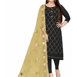 MANVAA Floral Embroidered Unstitched Dress Material-image-48