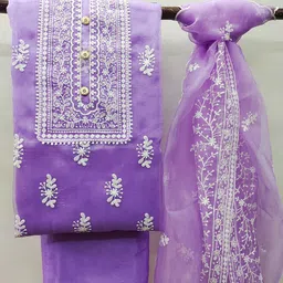 MANVAA Floral Embroidered Unstitched Dress Material-picture-8