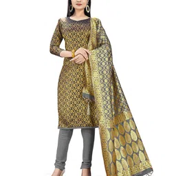 MANVAA Ethnic Motifs Woven Design Unstitched Dress Material-image-86