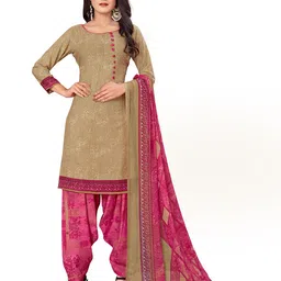 MANVAA Abstract Printed Silk Crepe Unstitched Dress Material-4