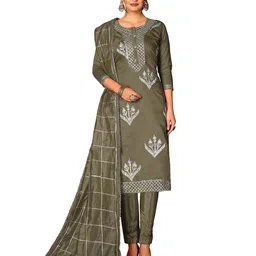 MANVAA Ethnic Motifs Embroidered Unstitched Dress Material-image-79