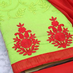 MANVAA Ethnic Motifs Embroidered Thread Work Modal Cotton Unstitched Dress Material-image-98