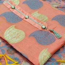 MANVAA Ethnic Motifs Woven Design Unstitched Dress Material-image-93