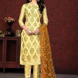 MANVAA Ethnic Motifs Embroidered Unstitched Dress Material-image-91