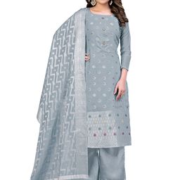 MANVAA Ethnic Motifs Woven Design Unstitched Dress Material-image-87