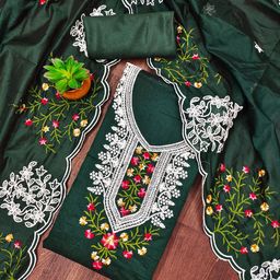 MANVAA Embroidered Unstitched Dress Material-33