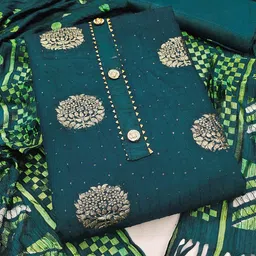 MANVAA Ethnic Motifs Embroidered Gotta Patti Unstitched Dress Material-image-37