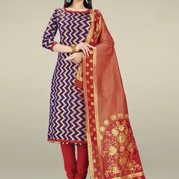 Maroosh Chevron Printed Unstitched Dress Material-picture-6