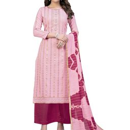 MANVAA Ethnic Motifs Printed Gotta Patti Detail Unstitched Dress Material-image-5