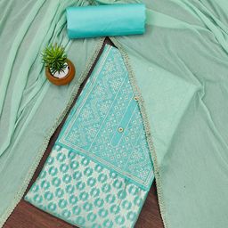 Maroosh Geometric Banarasi Jacquard Woven Design Unstitched Dress Material-image-32