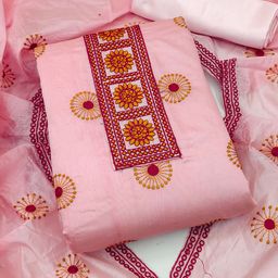 MANVAA Floral Embroidered Unstitched Dress Material-image-100
