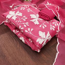 MANVAA Embroidered Organza Unstitched Dress Material-picture-24