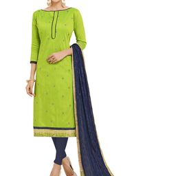 MANVAA Geometric Embroidered Mirror Work Detailed Unstitched Dress Material-picture-3