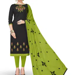 MANVAA Floral Embroidered Unstitched Dress Material-image-12