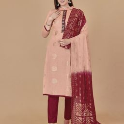 MANVAA Ethnic Motifs Woven Design Unstitched Dress Material-image-87