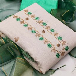 MANVAA Floral Embroidered Sequinned Unstitched Dress Material-image-19