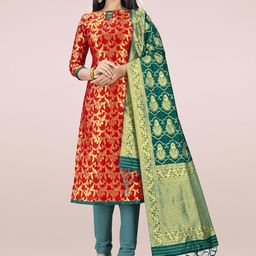 MANVAA Ethnic Motifs Woven Design Unstitched Dress Material-picture-34