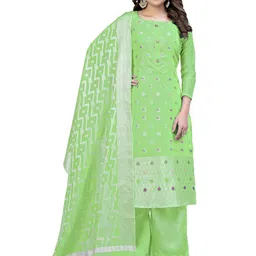 MANVAA Ethnic Motifs Woven Designed Banarasi Jacquard Unstitched Dress Material-picture-3