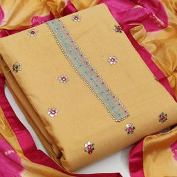 MANVAA Embellished Pure Cotton Unstitched Dress Material-image-42