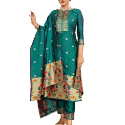KALINI Ethnic Motifs Woven Design Unstitched Dress Material-image-20