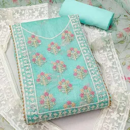 Peachmode Embroidered Unstitched Dress Material-image-80
