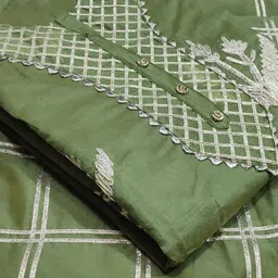 MANVAA Geometric Embroidered Gotta Patti Unstitched Dress Material-picture-11
