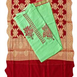 MANVAA Ethnic Motif Embellished Unstitched Dress Material-picture-5