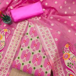 Panzora Woven Design Cotton Silk Unstitched Dress Material-picture-39
