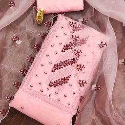 MANVAA Embroidered Organza Unstitched Dress Material-image-53