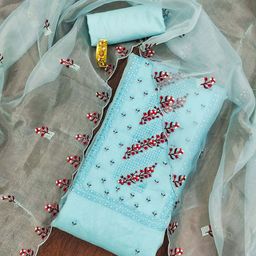MANVAA Floral Embroidered Sequinned Unstitched Dress Material-image-62