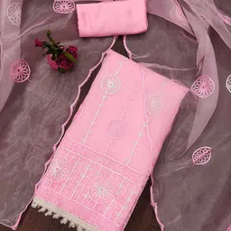 SHADOW & SAINING Embroidered Organza Unstitched Dress Material-image-71