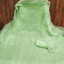 KALINI Embroidered Organza Unstitched Dress Material-image-47