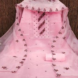 KALINI Embroidered Organza Unstitched Dress Material-image-56
