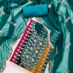 Panzora Embroidered Unstitched Dress Material-image-33