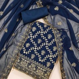 KALINI Floral Embroidered Beads and Stones Unstitched Dress Material-image-51
