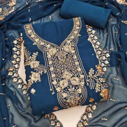 Panzora Embroidered Unstitched Dress Material-image-58