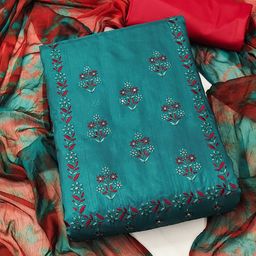 Panzora Floral Embroidered Unstitched Dress Material-image-74