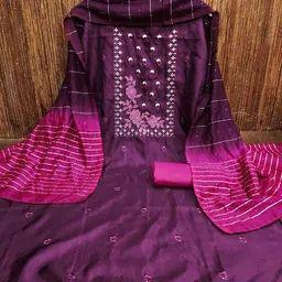 KALINI Embroidered Sequinned Unstitched Dress Material-image-70