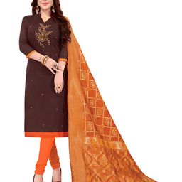 MANVAA Embellished Beads and Stones Unstitched Dress Material-image-16