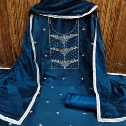 MANVAA Ethnic Motifs Embroidered Unstitched Dress Material-picture-38