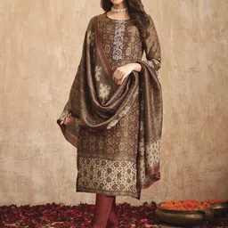 Stylee LIFESTYLE Floral Printed Sequinned Unstitched Dress Material-image-7
