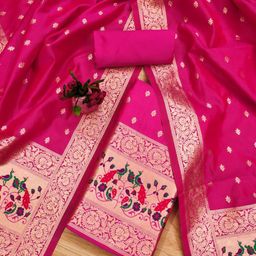JATRIQQ Art Silk Unstitched Dress Material-image-28